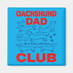 Dachshund Dad Club auf dem Rücken Design Magnet