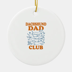 Dachshund Dad Club Vintage-Hund-Shirt-Design_1 Keramik Ornament