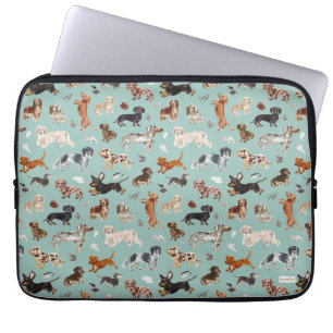 DACHSHUND DALLIANCE Wasserfarbe-Hundedruck Aqua Laptopschutzhülle