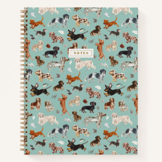 DACHSHUND DALLIANCE Watercolor Dog Print Notizbuch