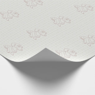 Dachshund Dekoratives Linienkunstmuster Geschenkpapier