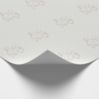 Dachshund Dekoratives Linienkunstmuster Geschenkpapier
