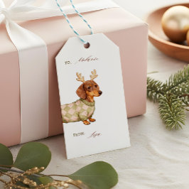 Dachshund Dog Christmas Checkered Sweater Photo Geschenkanhänger