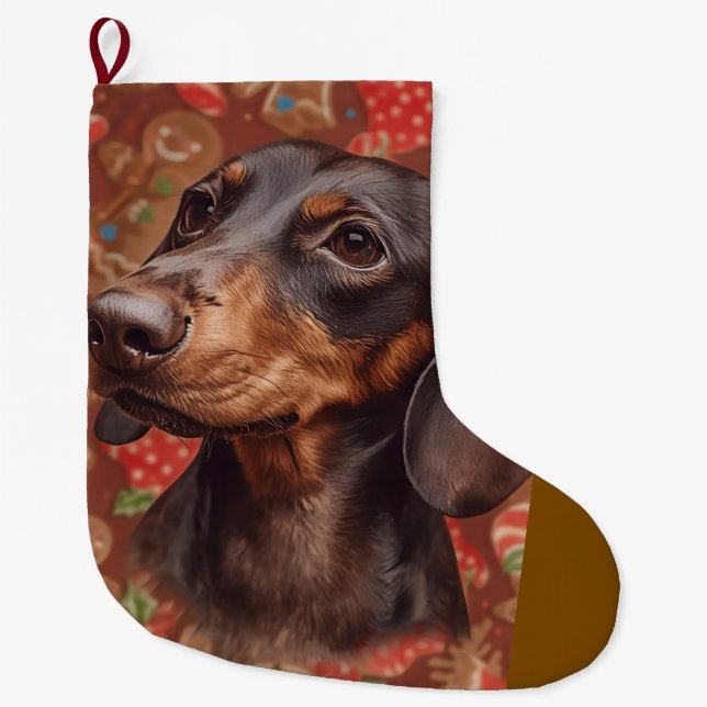 Dachshund dog christmas großer weihnachtsstrumpf (Vorderseite)