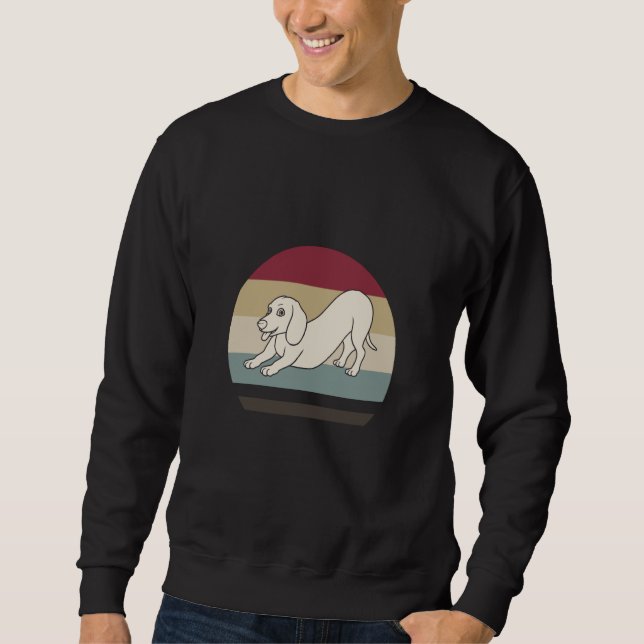 Dachshund Dog Cute Vintage Retro Sweatshirt (Vorderseite)