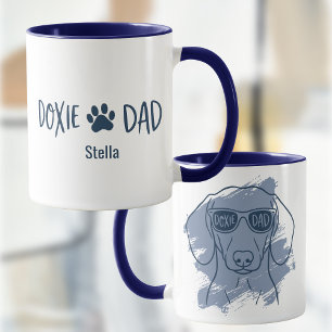 Dachshund Dog Dad Tasse - Benutzerdefinierter Name