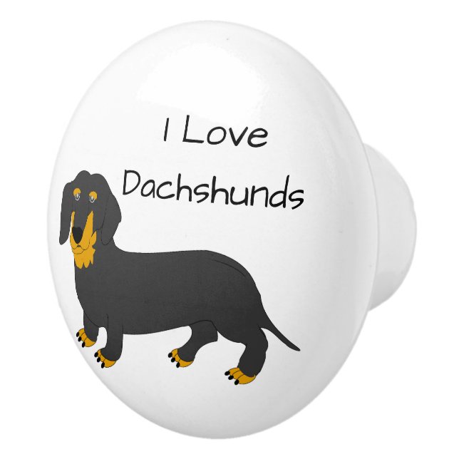 Dachshund Dog Design Keramikknauf (Rechts)