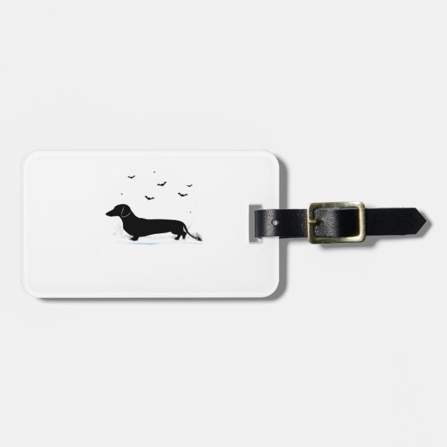 Dachshund Dog � Halloween Moon Silhouette Classic  Gepäckanhänger (Vorderseite horizontal)