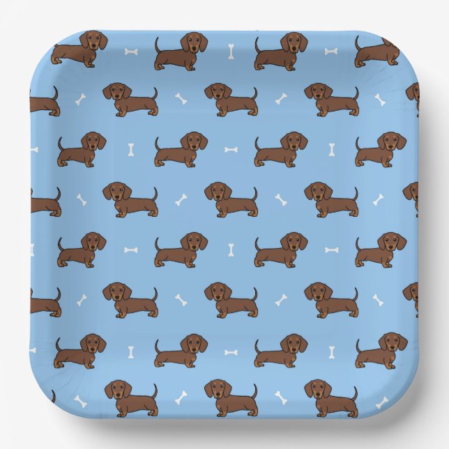 Dachshund Dog  Pappteller (Vorderseite)