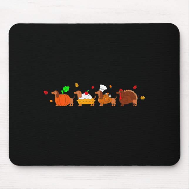 Dachshund Dog Pumpkin E Turkey Thanksgiving  Mousepad (Vorne)