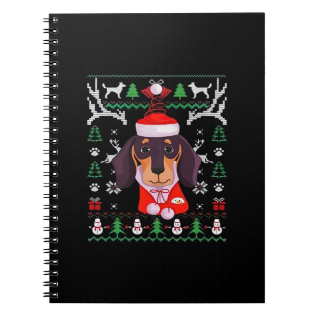 Dachshund Dog Ugly Christmas Classic T-Shirt Notizblock (Vorderseite)
