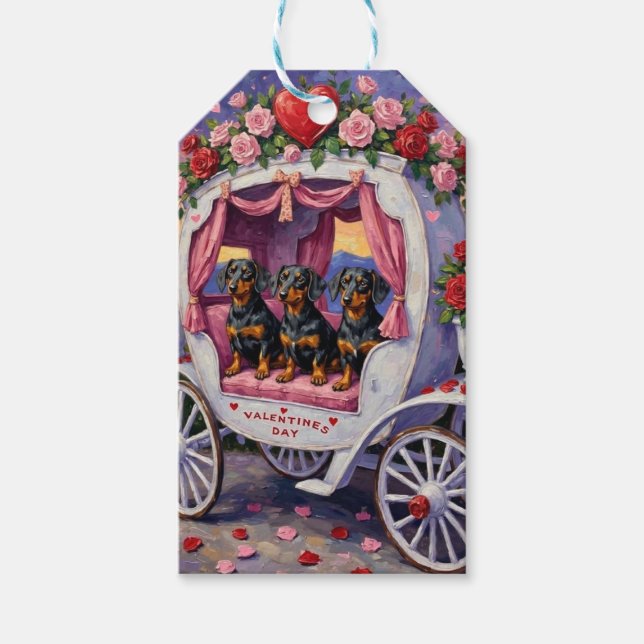 Dachshund Dog Valentine's Day Geschenkanhänger (Vorderseite)