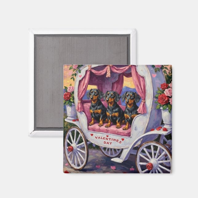 Dachshund Dog Valentine's Day Magnet (Vorderseite/Rückseite)