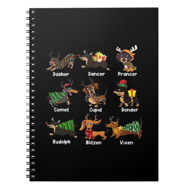 Dachshund Dogs Christmas Pajamas Dog Classic T-Shi Notizblock (Vorderseite)