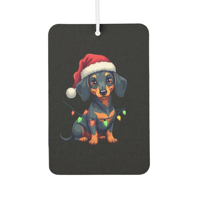 Dachshund Dogs Tree Christmas Sweater Xmas Gifts F Autolufterfrischer (Vorderseite)