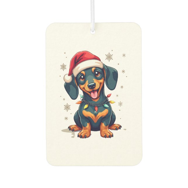 Dachshund Dogs Tree Christmas Sweater Xmas Gifts F Autolufterfrischer (Vorderseite)