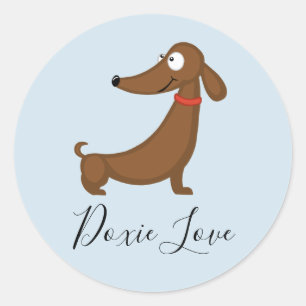 Dachshund (Doxie) Liebesticker Runder Aufkleber