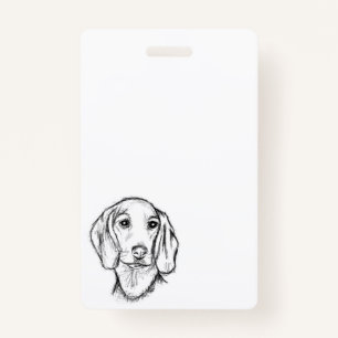 Dachshund Drawn Sketch Black Puppy Dog Ausweis