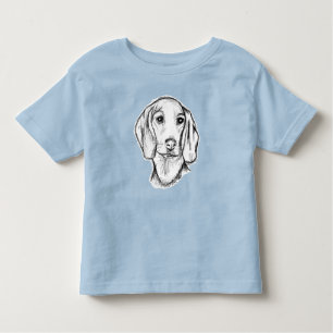 Dachshund Drawn Sketch Black Puppy Dog Kleinkind T-shirt