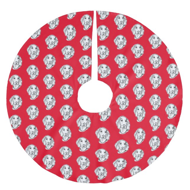 Dachshund Drawn Sketch Black Puppy Dog Polyester Weihnachtsbaumdecke (Vorderseite)