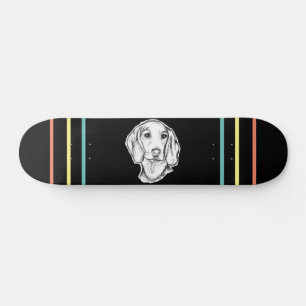 Dachshund Drawn Sketch Black Puppy Dog Skateboard