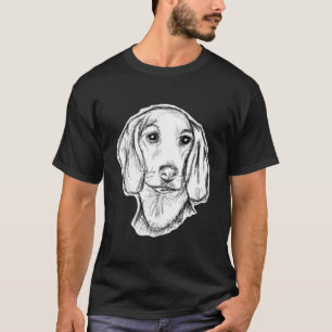 Dachshund Drawn Sketch Black Puppy Dog T-Shirt