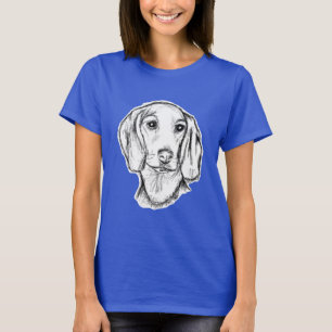 Dachshund Drawn Sketch Black Puppy Dog T-Shirt