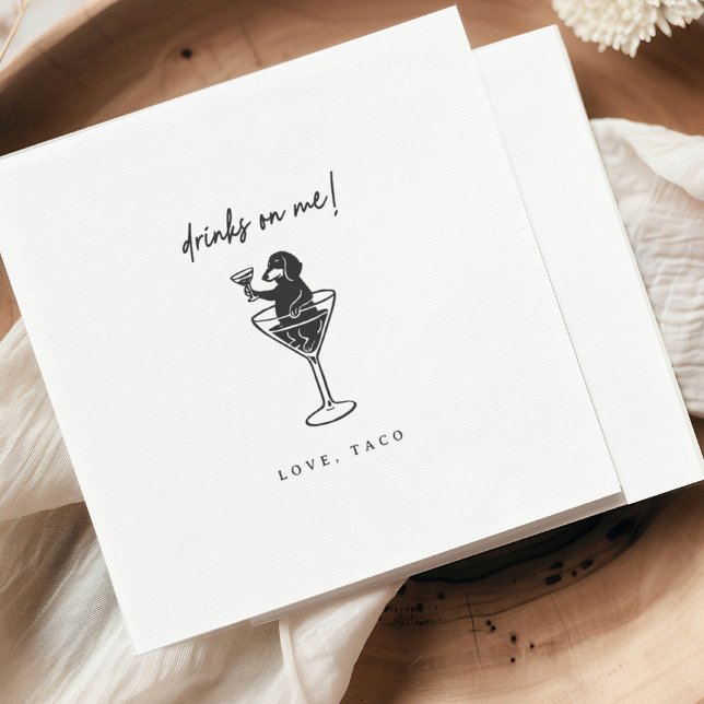 Dachshund Drinks On Me Cocktail Napkins Serviette (Von Creator hochgeladen)