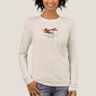 Dachshund Durch den Schnee Langarm T-Shirt Tri-Blend Shirt