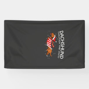 Dachshund Durch Den Schnee Lustiger Hund Weihnacht Banner