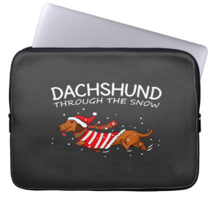 Dachshund Durch Den Schnee Lustiger Hund Weihnacht Laptopschutzhülle