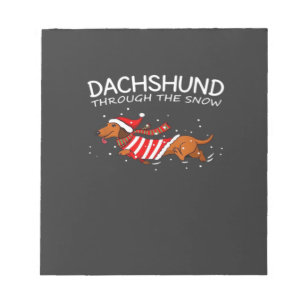 Dachshund Durch Den Schnee Lustiger Hund Weihnacht Notizblock