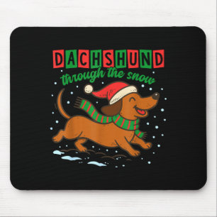 Dachshund Durch Den Schnee Lustiges Weihnachten Wi Mousepad