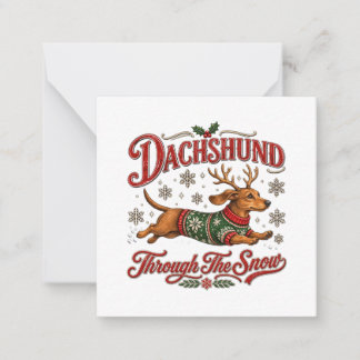 Dachshund durch den Schnee Mitteilungskarte