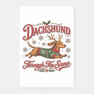 Dachshund durch den Schnee Post-it Klebezettel