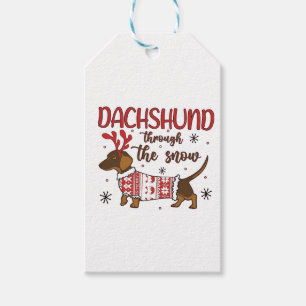 Dachshund Durch Den Schnee Weihnachten Hundeliebha Geschenkanhänger