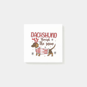 Dachshund Durch Den Schnee Weihnachten Hundeliebha Post-it Klebezettel