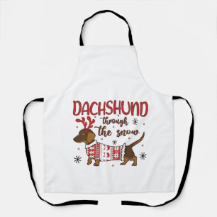 Dachshund Durch Den Schnee Weihnachten Hundeliebha Schürze