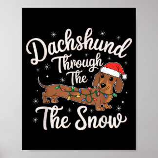 Dachshund durch den Schnee Weihnachtsdekoration fü Poster