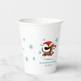 Dachshund durch den Schnee Welpenhund Weihnachten Pappbecher