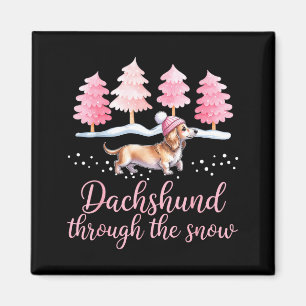 Dachshund durch den Schnee Wiener Hund Weihnachten Magnet