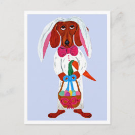 Dachshund Easter Bunny Feiertagspostkarte