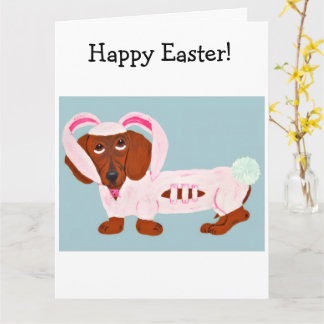 Dachshund Easter Bunny Karte