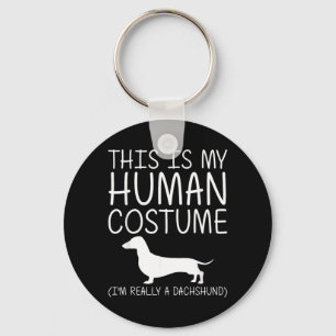 Dachshund Einfaches Halloween-Menschenkostüm Wurst Schlüsselanhänger