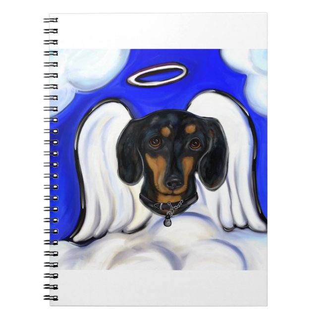 Dachshund Engel Notizblock (Vorderseite)