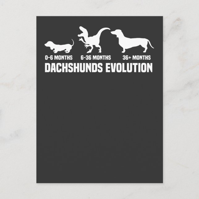 Dachshund-Evolutionen Einladungspostkarte (Vorderseite)