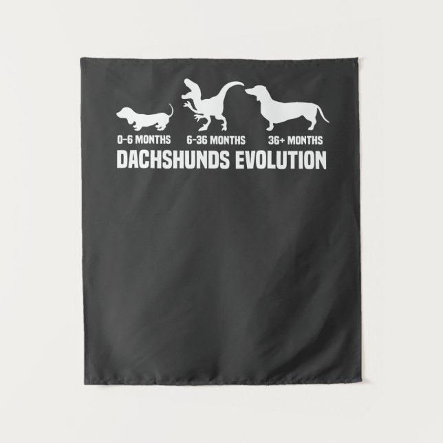 Dachshund-Evolutionen Wandteppich (Vorderseite)