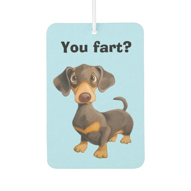 Dachshund Fart Autolufterfrischer (Vorderseite)