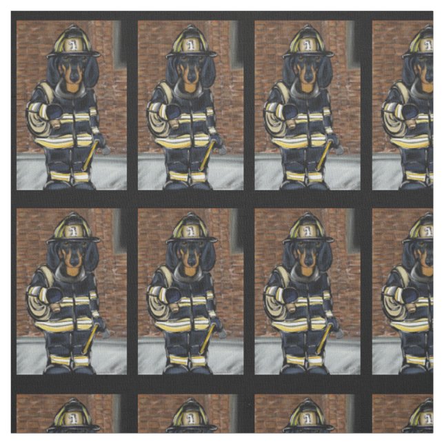 DACHSHUND FEUERWEHRMANN STOFF (Muster)