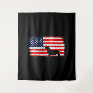 Dachshund Flag Vintage Wandteppich